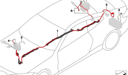 B+ Leitung para BMW G23, G83 (OEM 61125A69309). BMW originais.
