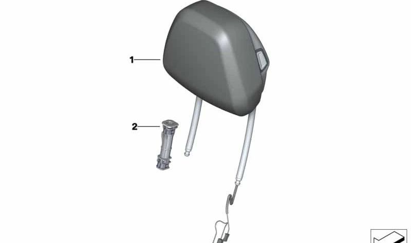 Reposacabezas confort en cuero OEM 52107495198 para BMW G14, G15, G16. Original BMW.