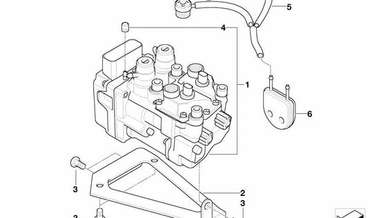 Flexible ventilation pipe with I-ABS cover OEM 34517677998 for BMW motorcycles R1150GS, R1200C, R1100S... and more. Original BMW Motorrad.