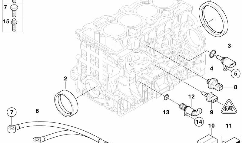 Juego de juntas para cárter de motor OEM 11117511529 para BMW E81, E82, E87, E88, E46, E90, E91, E92, E93, E60, E61, E84, E83, E85. Producto original BMW.
