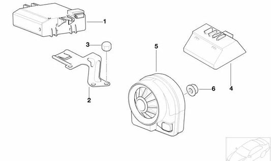 Sensor de inclinación OEM 65756923209 para BMW E46, E53 y E52. Componente del sistema de alarma antirrobo con sensor de movimiento interior. Original BMW.
