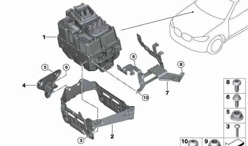 Tornillo OEM 12908634669 para BMW F30, G20. Compatible con modelos 330e y 320e. Pieza original BMW, usada en sistemas de electrónica de electromáquinas (EME).