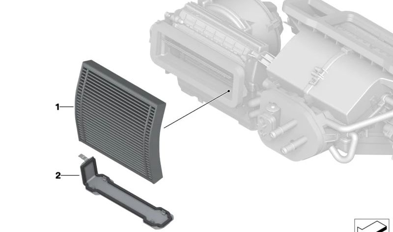 Tapa de filtro de aire acondicionado OEM 64119210734 para BMW Z4 E89, i8 I12, i8 Roadster I15. Original BMW.