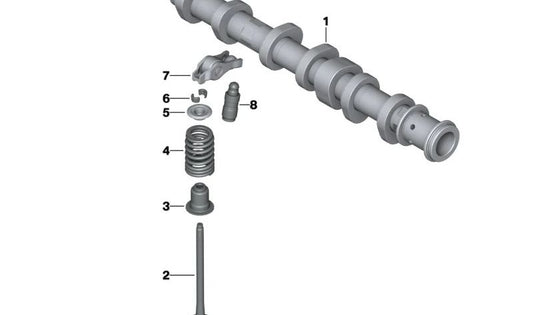 Árbol de levas de escape OEM 11317645955 para BMW F45, F46 (218i, 216i) con motor B38. Compatible desde 2014 a 2018. Repuesto original BMW.