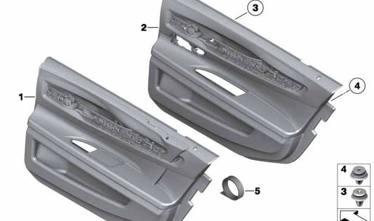 Painel da porta traseira de couro OEM 51429161789 para BMW F02, f04. BMW original.