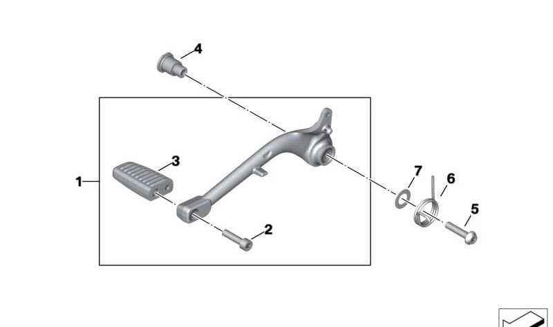 Pedal de freno trasero estrecho OEM 35217915201 para BMW Motorrad R 18 Roctane, R 18, R 18 Transcontinental. Original BMW Motorrad.