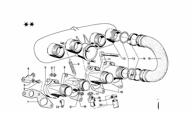 Tubo de admissão de ar OEM 11611251348 para BMW (modelos adequados: E30, E34) BMW originais.