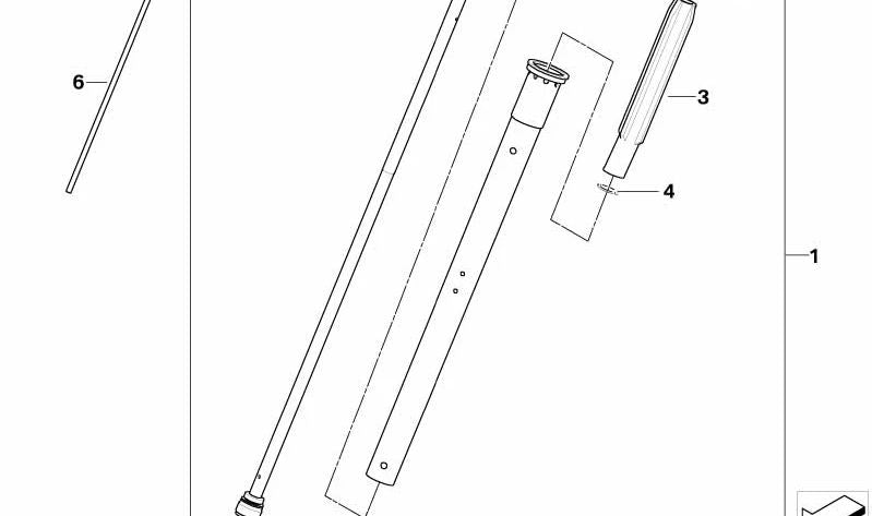 Amortiguador delantero derecho OEM 31427708806 para motos BMW G 650 X (K15). Original BMW Motorrad.