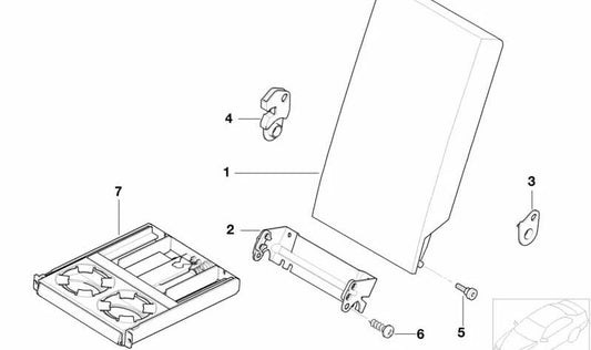 Soporte reposabrazos central trasero OEM 52208176213 para BMW E46, E39 y X5 E53. Repuesto original BMW. Ideal para reparar o sustituir el soporte del apoyabrazos trasero del asiento.