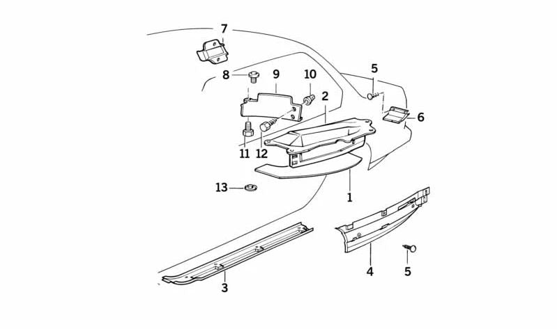 Aislamiento térmico derecho OEM 63311381826 para BMW E34, E32. Original BMW.