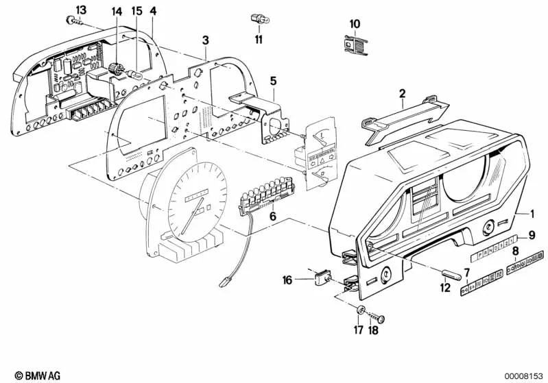 Luz de controle simbólico direito para BMW 6 E24 Series, 7 E23 Series (OEM 62111376709). BMW original