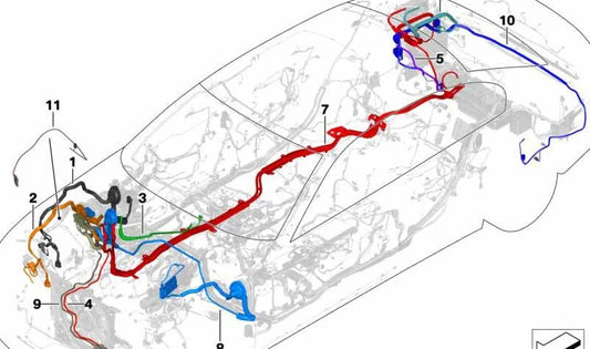 Cable de alimentación central OEM 61119863201 para BMW G30, G30N, G31, G31N, G38, G38N. Original BMW.