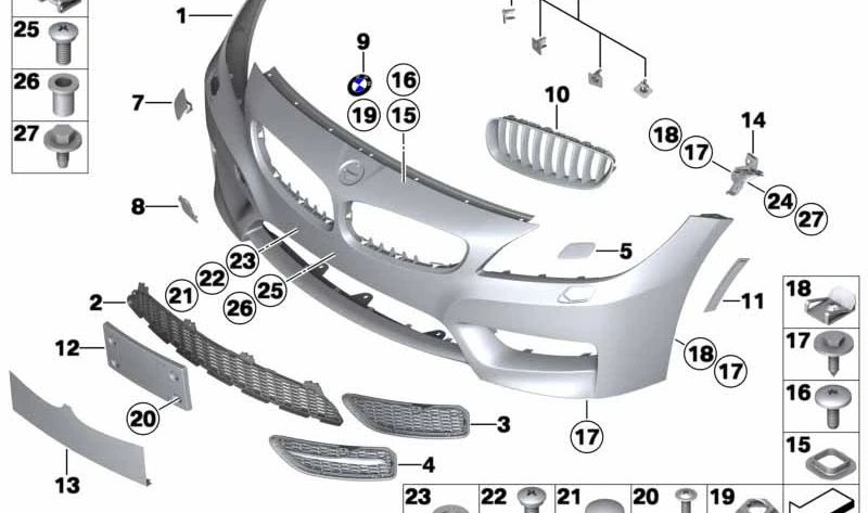 Tapa gancho de remolque imprimada OEM 51118048042 para BMW Z4 E89. Original BMW.
