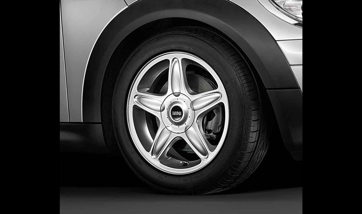 Llanta de aluminio 5 Star Blaster 103 plata OEM 36116769409 para MINI R50, R53, R56, Clubman R55, Cabrio R52... y más. Original MINI.