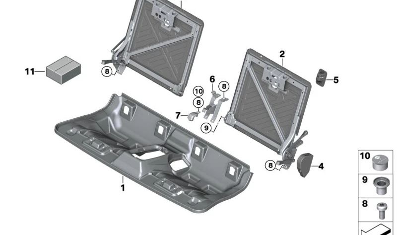 Tapa embellecedora Top Tether OEM 52207304332 para BMW i3 (I01, I01N). Pieza original BMW.