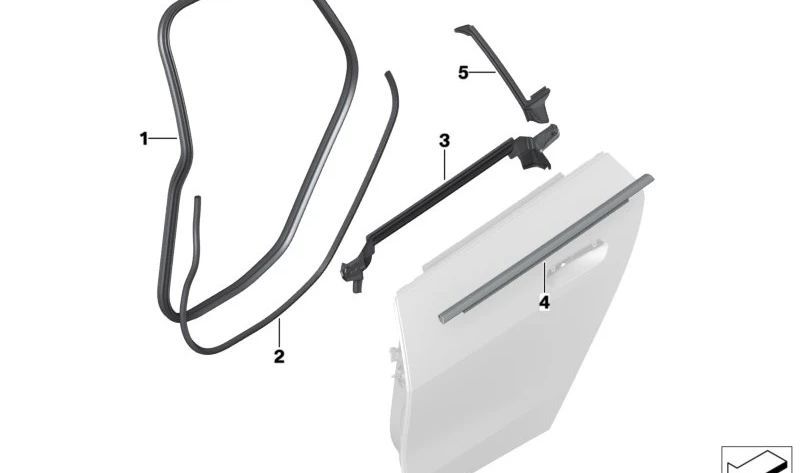 Tampa externa da porta traseira esquerda para BMW 4 G26 Series, G26E, G26F (OEM 51357482973). BMW original