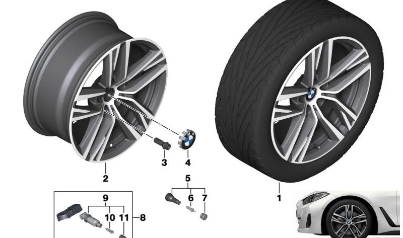 Roues en alliage léger 18 "GRAPHITE GREY OEM 36116896768 pour BMW G26, G26E, G26F, G26N. BMW original.