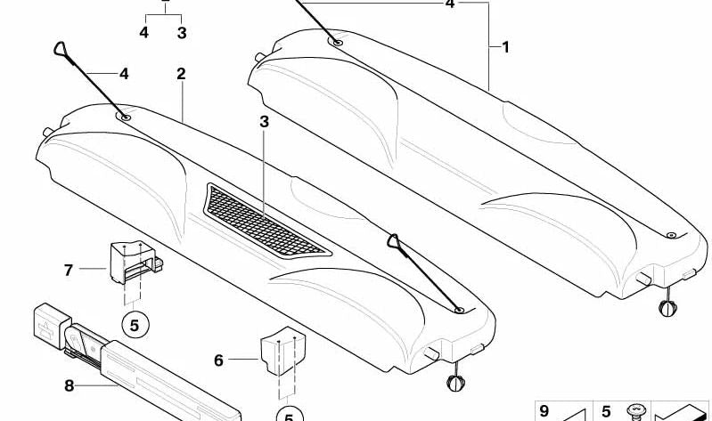 Cordón repisa portaobjetos OEM 51467056788 para MINI R50, R53. Original MINI.