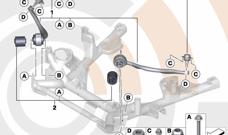 KIT BRACHE SOSPENSIONE OEM 31122180461 per BMW E53. Sostituzione BMW originale perfetta per problemi di stabilità o rumori di sospensione. BMW originale.