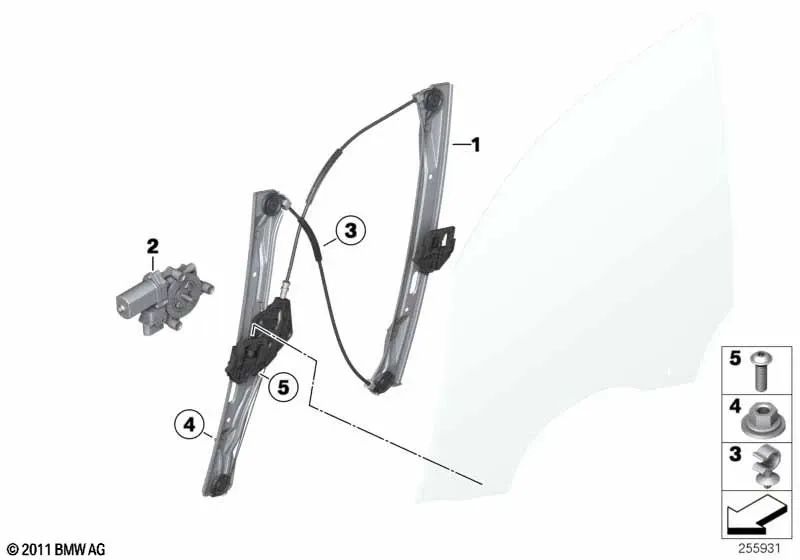 Curuns ohne linken vorderen Motor für BMW F30, F31, F35, F80 (OEM 51337281885). Original BMW