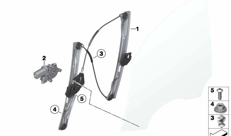 RIGHT FRONT CURRENS WITHOUT MOTOR OEM 51337281886 FOR BMW 3 {F30N, F30N, F31, F31N, F35, F35N, F80, F80N}. Original BMW.