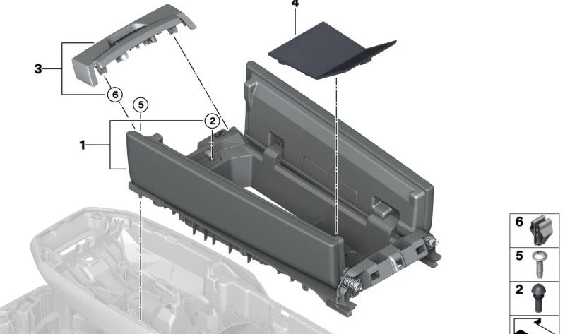 Reposabrazos central OEM 51165A1F889 negro para BMW iX1 (I20). Original BMW.