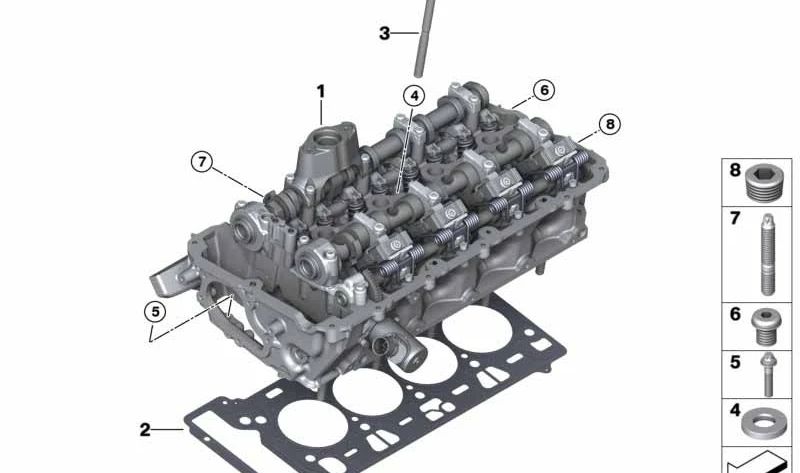Junta de culata OEM 11127853635 para BMW F90, F90N, F91, F92, F93, F95, F95N, F96, F96N, G05, G06, G07, G09, G70, G80. Recambio original BMW.