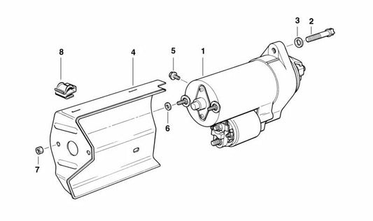 Motor de partida OEM 12411729981 para BMW E34, E39, E32, E38, E31, E53, E52. BMW original.
