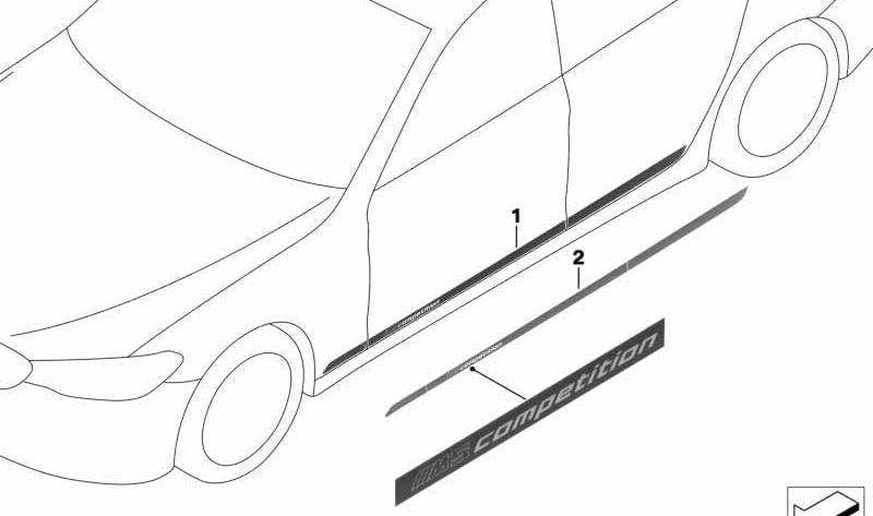 Pegatina para BMW F90 (OEM 51142461932). Original BMW
