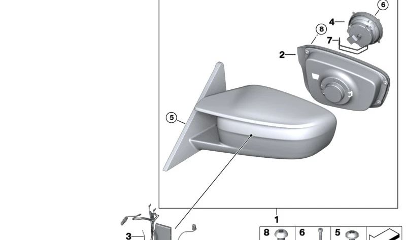 Motor del retrovisor exterior OEM 67139447234 para BMW F20, F20N, F21, F21N, F22, F22N, F23, F23N, G42, G87, F30, F30N, F31, F31N, F35, F35N, G20, G20N, G21, G21N, G28, G28N, G80, G81, G22, G23, G26, G26E, G82, G83, F39. Original BMW.