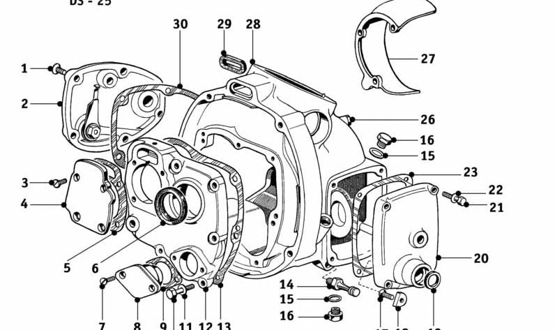 Juego de juntas OEM 23000008426 para BMW E36, E46, E34, E39, E60, E32, E38, E65, E53, E83. Original BMW.
