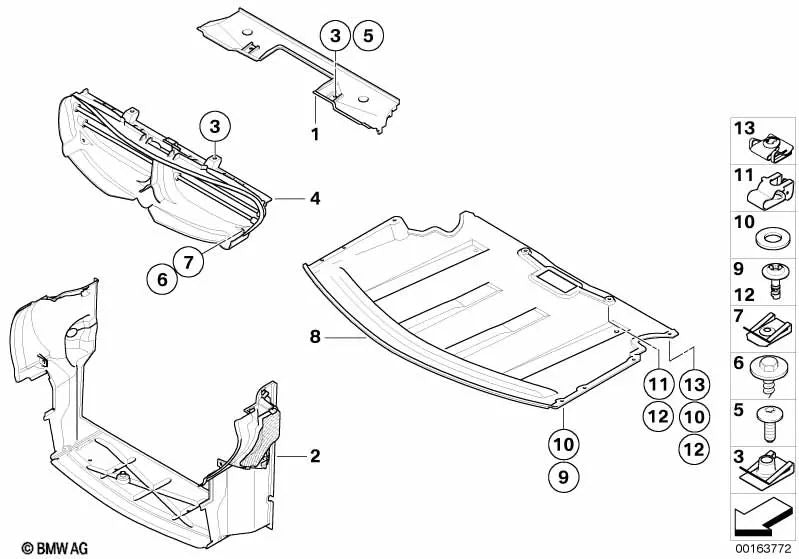 BMW Front Guide 6 Serie E63N, E64N (OEM 51747184551). BMW originale