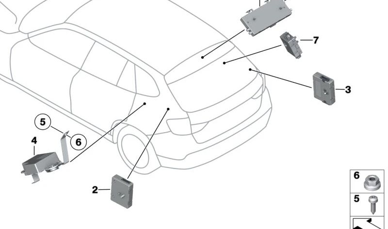 Amplificador de antena Diversity OEM 65209168336 para BMW E84. Original BMW.