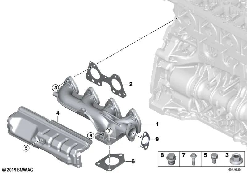 Coletor de admissão OEM 11627810182 para BMW E81, E87, E90, F30, F10, X1, X3... e muito mais. BMW genuíno.