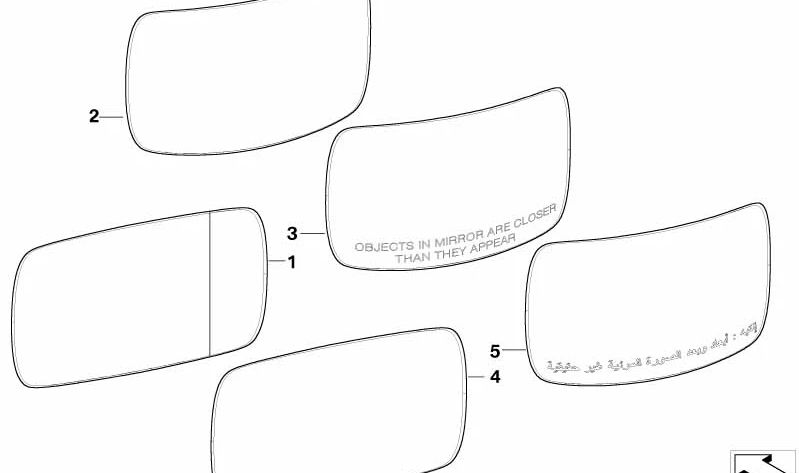 Vidro retrovisor esquerdo plano aquecido OEM 51163404629 para BMW X3 (E83). BMW originais.