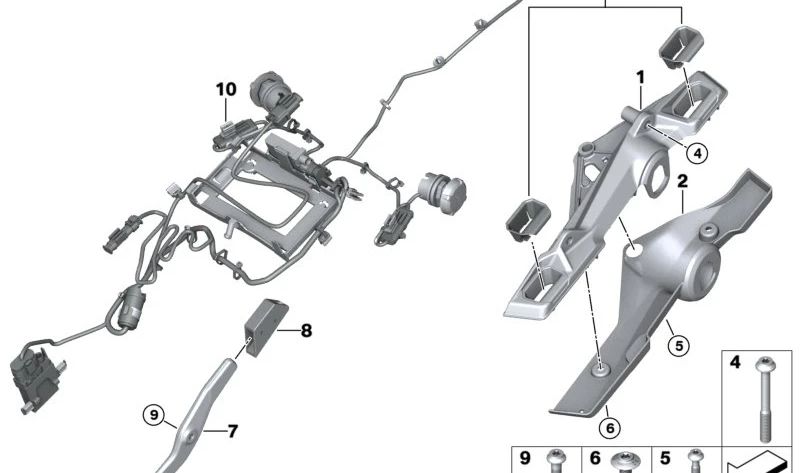 Rechte Portameta -Panel OEM 46627105860 für Motorrad BMW R 1300 GS (KA1). Originaler BMW Motorrad.