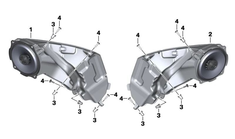 Altavoz delantero High End Sound System OEM 65139457049 para BMW Motorrad R 18 B, R 18 Transcontinental. Original BMW Motorrad.