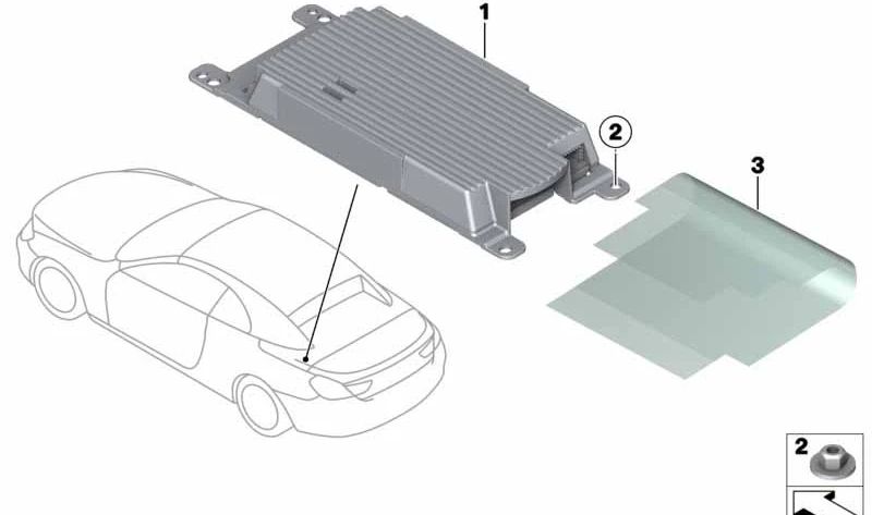 Módulo Combox Media OEM 84109257150 para BMW F20, F21, F22, F23, F30, F31, F34, F80, F32, F36, F82, F07, F10, F11, F06, F12, F13, F01, F02, F04, F25. Original BMW.