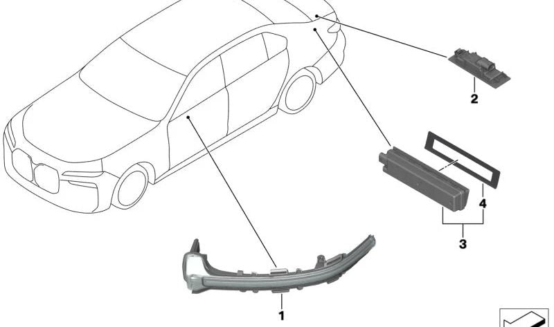 Almohadilla adhesiva OEM 63215A5B468 para BMW G60, G61, G68, G90, G99, G70, G45, G09, F65, F66, F67, U25. Para fijación de luces exteriores. Original BMW.