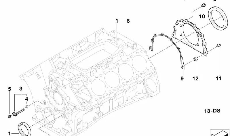 Pasador de apoyo motor OEM 11317792700 para BMW E65. Original BMW.