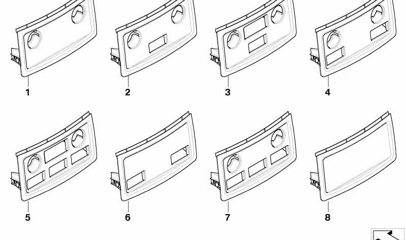 Embelti posteriori della console centrale in legno di radice di noce OEM 51167156983 per BMW E60, E61. BMW originale