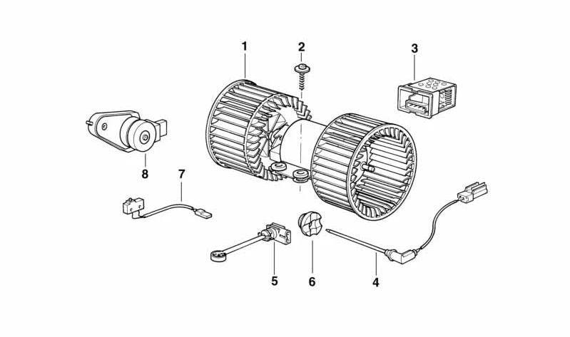 Actuador del sistema de climatización OEM 64118390358 para BMW E38. Pieza original BMW.