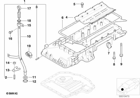 Cárter de aceite superior OEM 11137513374 para BMW Serie 5 E34, E39, Serie 7 E38, Serie 8 E31. Original BMW.