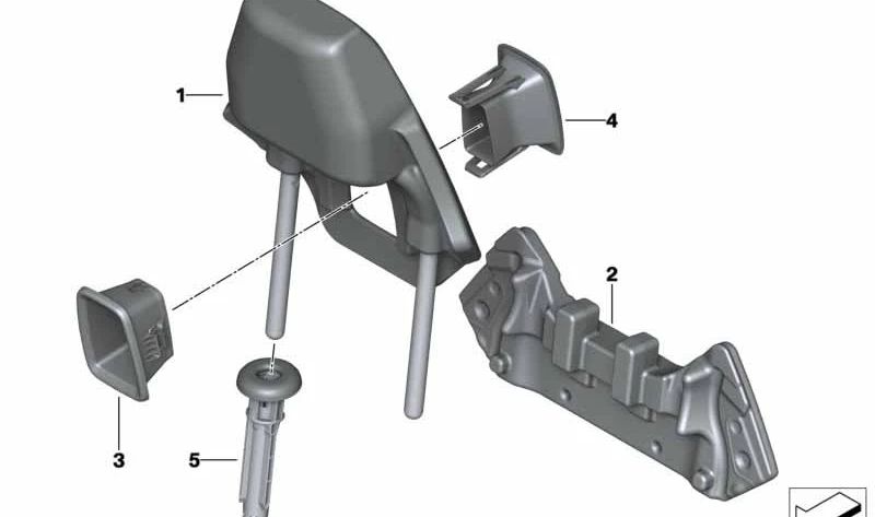 Inserto reposacabezas OEM 52107456444 para BMW F40, F52, F44, F39, G29. Pieza original BMW.