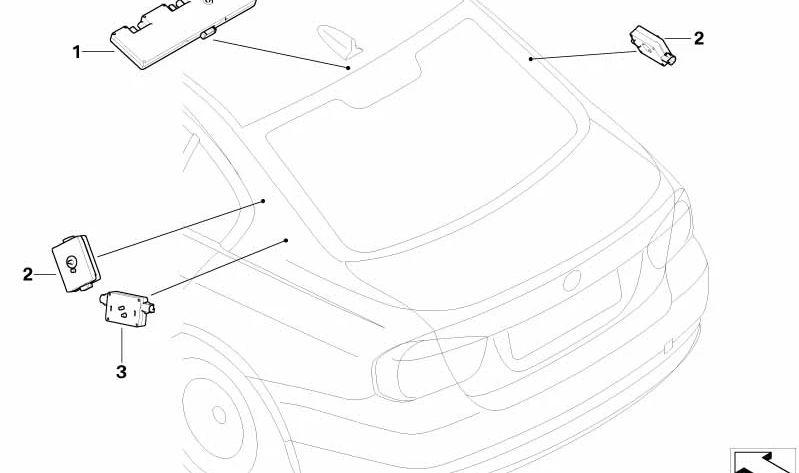 Amplificatore di antenna per la serie BMW 3 E90, E92 (OEM 65209187645). BMW originale