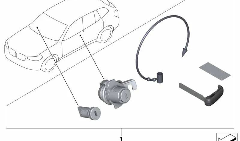 Cilindro de cierre centralizado OEM 51215A6EEB1 para BMW X5 (F95N, G05N, G18N), X6 (F96N, G06N) y X7 (G07N). Original BMW.