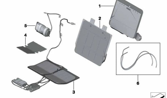 Cojín lumbar asiento OEM 52107313640 para BMW F07, F10, F11, F01, F02, F15, F16. Mejora la comodidad de la zona lumbar en el asiento del conductor o pasajero. Original BMW.