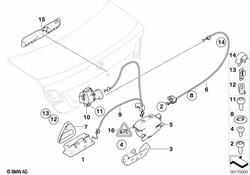 Notfallbefreiung Bowden für BMW E90N, E92, E92N (OEM 51247238649). Original BMW