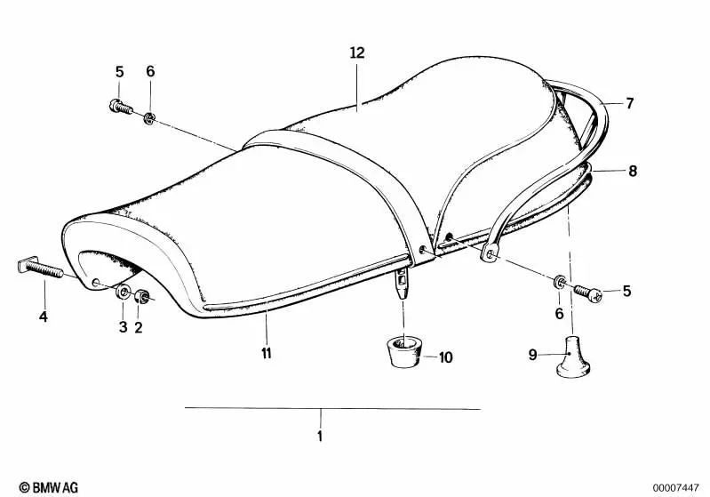 Moldura de adorno OEM 52531234676 para motos BMW R 60, R 75, R 80 /7, RT (1976-1985) y R 100 /7, /T, CS, RS, RT, S (1976-1984). Original BMW Motorrad.