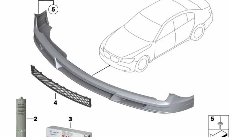 Rejilla central inferior para BMW F01, F02 (OEM 51117980116). Original BMW